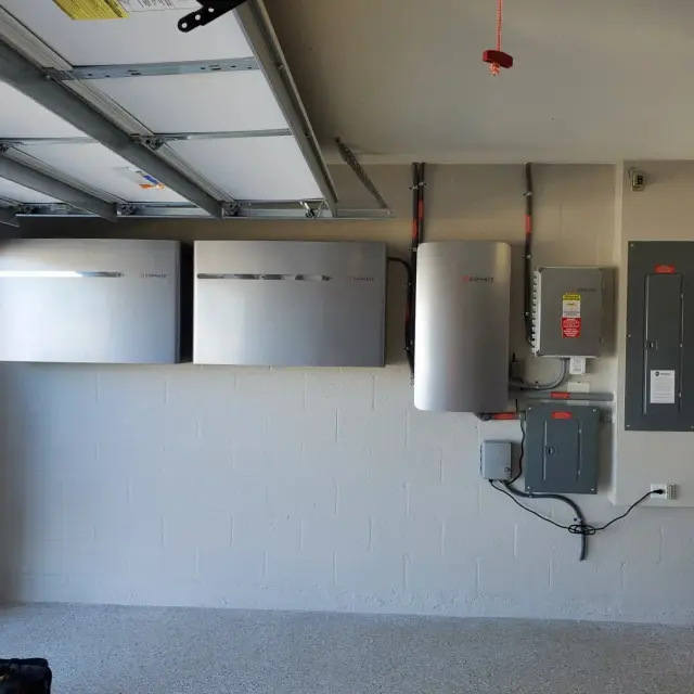 May Electric Solar battery installation — 20kW Battery High in Garage