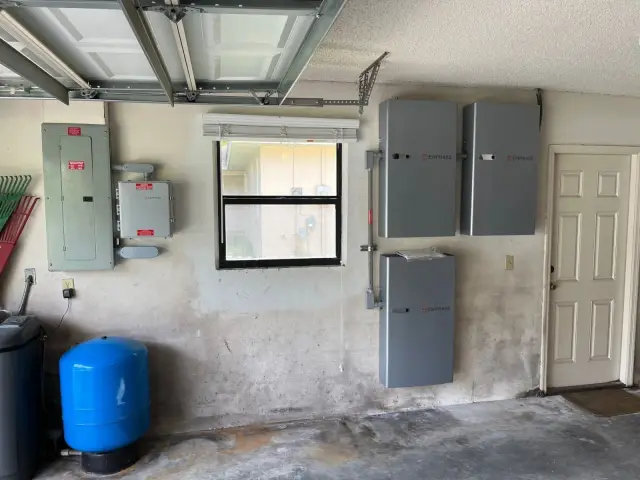 May Electric Solar battery installation — Enphase 5P 15kWh Garage