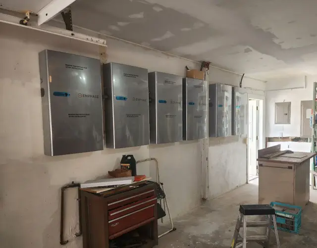 May Electric Solar battery installation — Enphase5p 30kWh Indoor