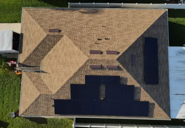 May Electric Solar solar installation — Install Shingle Drone4