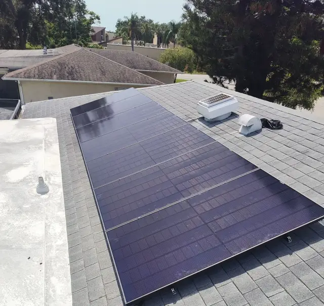 May Electric Solar solar installation — Install panel row