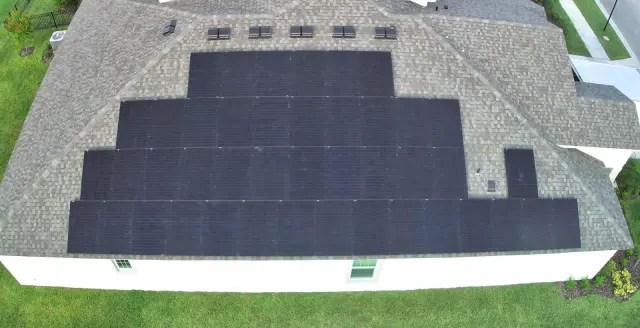 May Electric Solar solar installation — Install shingle drone1