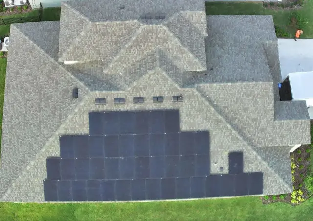 May Electric Solar solar installation — Install shingle drone2