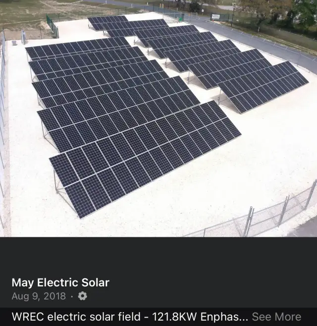 May Electric Solar solar installation — WREC Solar Power Company Install